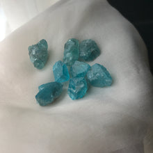 Load image into Gallery viewer, Neon Blue Apatite Crystals raw