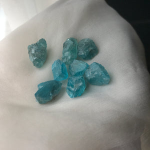 Neon Blue Apatite Crystals raw