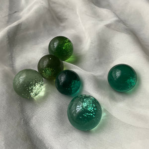 Natural Blue and Green Obsidian Spheres