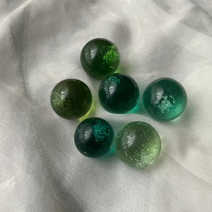 Natural Blue and Green Obsidian Spheres