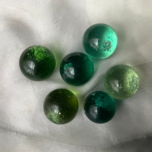 Natural Blue and Green Obsidian Spheres