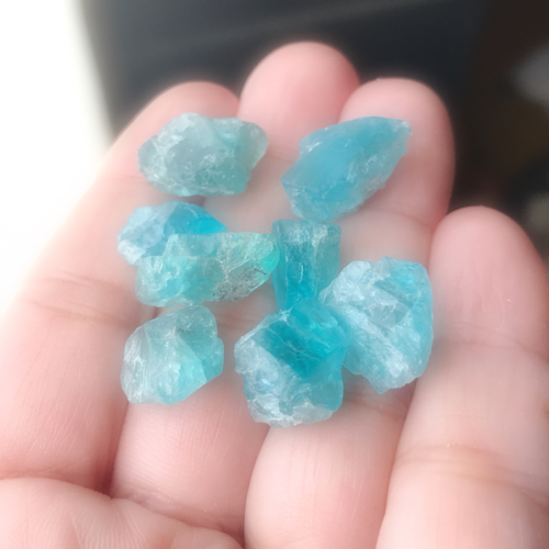 Neon Blue Apatite Crystals raw