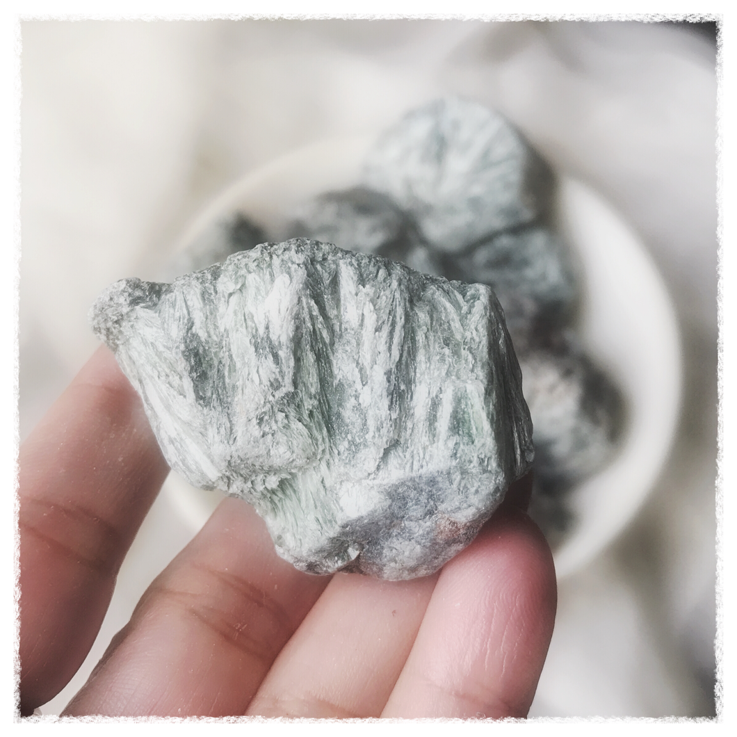 Raw Silvery Seraphinite